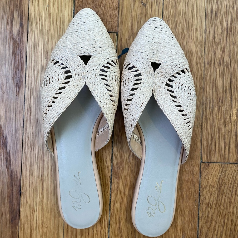 42 Gold Cordy Raffia Mule